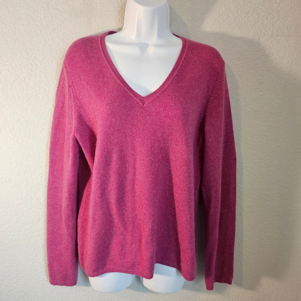 Cashmere by‎ Charter Club size lrg 2ply cashmere pink casual luxury preppy